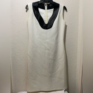 Raoul White and Black leather trim Sheath Dress size 2